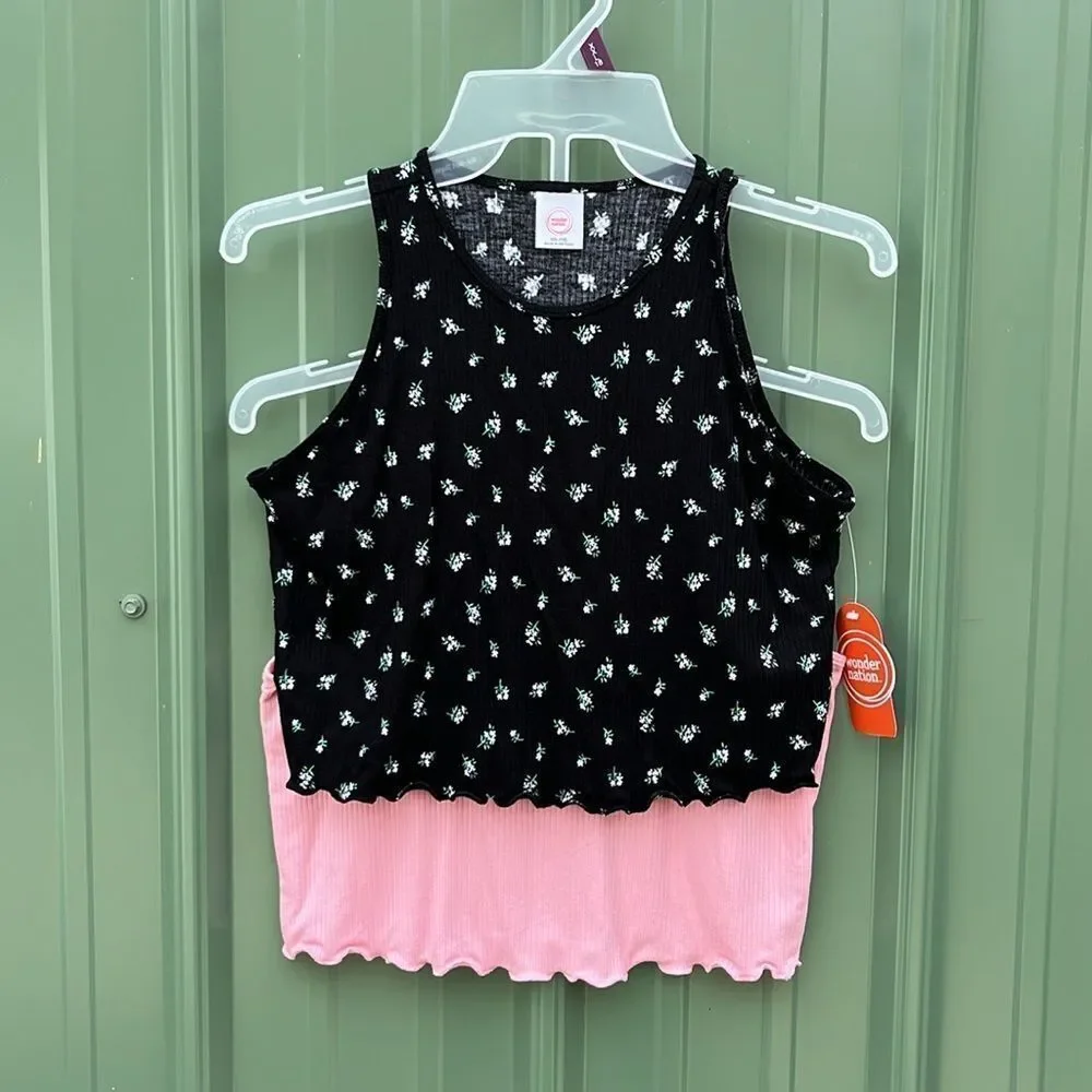 Girls Cropped Tank Tops & Skort 3-Piece Set Size XXL